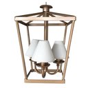 Ver imagem 1 de Pendente Rustico Estilo Lampião Decorativo Com cúpula De algodão Libertas Rosas Artesanato Dourado