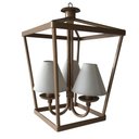 Ver imagem 3 de Pendente Rustico Estilo Lampião Decorativo Com cúpula De algodão Libertas Rosas Artesanato Dourado