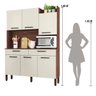 Armário de Cozinha Compacta 6 Portas 2 Gavetas Modena - Nogueira/off White - 4