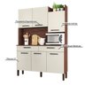 Armário de Cozinha Compacta 6 Portas 2 Gavetas Modena - Nogueira/off White - 5