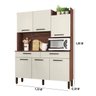 Armário de Cozinha Compacta 6 Portas 2 Gavetas Modena - Nogueira/off White - 2