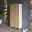Ver imagem 1 de Armário Alto para Escritório com Portas e 4 Prateleiras 80 x 45 x 160 cm F5 Office Cor:Macadâmia