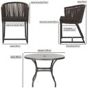Ver imagem 2 de Mesa com 6 Cadeiras de Jantar Roma 120cm e Noronha em Alumínio Preto Corda Náutica Estofado 9 Trama