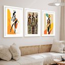 Ver imagem 2 de Kit 3 Quadros Grandes Mulheres Negras Street Art 60x48cm:moldura Branca