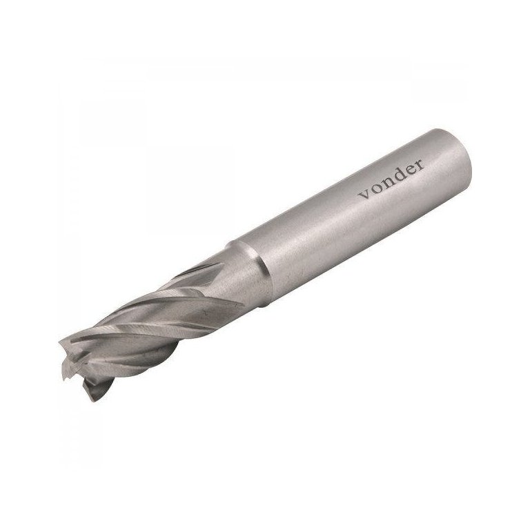 Fresa de topo em aço rápido com 4 cortes DIN 844A 80 mm Vonder
