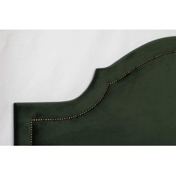 Cabeceira Queen Curva 160x60cm Luxo Estofada Com Tachas - Suede Verde Esmeralda - 2