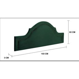 Cabeceira Queen Curva 160x60cm Luxo Estofada Com Tachas - Suede Verde Esmeralda - 3
