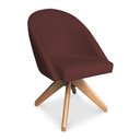 Ver imagem 1 de Poltrona Cadeira Giratória Bela Suede Marsala Base de Madeira - Pallazio