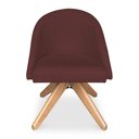 Ver imagem 3 de Poltrona Cadeira Giratória Bela Suede Marsala Base de Madeira - Pallazio