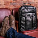 Ver imagem 2 de Mochila Preta de Couro para Notebook HM096 | HAMISH
