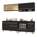 Ver imagem 2 de Armário de Cozinha Modulada Compacta 225cm com Balcão para Cooktop Veneza Multimóveis MP2263