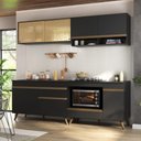 Ver imagem 1 de Armário de Cozinha Modulada Compacta 225cm com Balcão para Cooktop Veneza Multimóveis MP2263