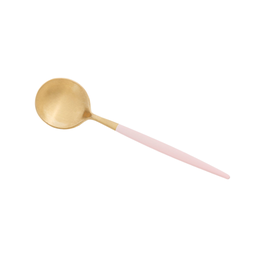 Cj 6 Colheres de Sobremesa Aço Inox Ópera Champanhe Rosa Lyor - 2 Cj 6 Colheres de Sobremesa Aço Inox Ópera Champanhe Rosa Lyor - 2