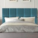 Ver imagem 2 de Cabeceira Poliana Cama Box Solteiro 100 Cm Suede Azul Turquesa