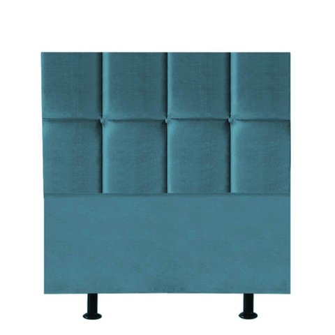 Cabeceira Poliana Cama Box Solteiro 100 Cm Suede Azul Turquesa