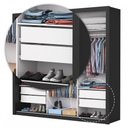 Ver imagem 7 de Guarda-Roupa Casal 3 Portas de Correr com Espelho 4 Gavetas Isabela Luxo Preto - Carioca Móveis