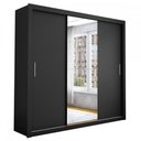 Ver imagem 3 de Guarda-Roupa Casal 3 Portas de Correr com Espelho 4 Gavetas Isabela Luxo Preto - Carioca Móveis