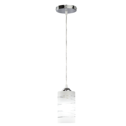 Luminária Pendente Atenas Vidro Jateado Detalhes Transparente Balção Sala Quarto 1 E-27 Branco Bivol - 2