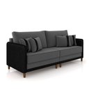 Ver imagem 5 de Sofá Montecarlo 2 Lugares 212cm Veludo/pu Grafite/preto