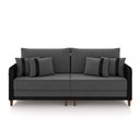 Ver imagem 2 de Sofá Montecarlo 2 Lugares 212cm Veludo/pu Grafite/preto