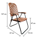 Ver imagem 4 de Cadeira Aço Carbono Praia Alta Dobrável Reforçado - Marrom