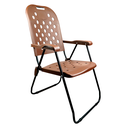 Ver imagem 1 de Cadeira Aço Carbono Praia Alta Dobrável Reforçado - Marrom