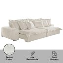Ver imagem 2 de Sofá Luz Linho 02 Módulos de 100m B25cm Meu Sofá Online A302 Linho Branco