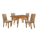 Ver imagem 1 de Mesa de Jantar Copper 120 cm Tampo MDF Canto Copo Laminado com 4 Cadeiras Lira