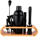 Ver imagem 1 de Kit de Utensílios para Bar e Coqueteleira 750ml Preto Fosco com Suporte Vitino Midnight 12