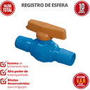 Ver imagem 2 de Registro de Esfera com União Dentada Pvc Bitola 3/4'' Cor Azul Irriga Durín