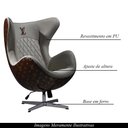 Ver imagem 4 de Poltrona Decorativa Egg Chair LV Branco/Marsala - Gran Belo