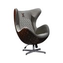 Ver imagem 1 de Poltrona Decorativa Egg Chair LV Branco/Marsala - Gran Belo