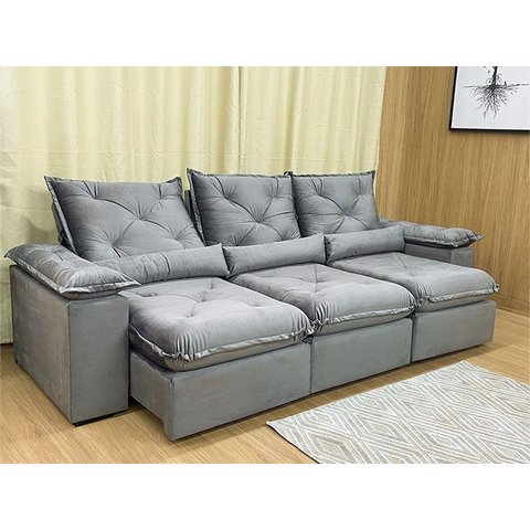 Sofá Retrátil e Reclinável Comfort Premium Tamanhos e Cores Cor:cinza;tamanho:2,70
