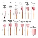 Ver imagem 5 de Jogo de Cozinha 12 Peças Silicone Madeira Espatula Fouet Colher Escumadeira Concha Pegador Talheres
