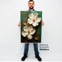Ver imagem 2 de Quadro Decorativo Floral Luxo Petúnia em Moldura Caixa Tacolado Moldura Caixa Alta 4,5cm Madeira sem