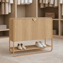 Ver imagem 4 de Sapateira Vertical Aparador 93cm Orgânica Industrial Alek A03 Hanover Dourado - Lyam Decor