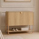 Ver imagem 3 de Sapateira Vertical Aparador 93cm Orgânica Industrial Alek A03 Hanover Dourado - Lyam Decor