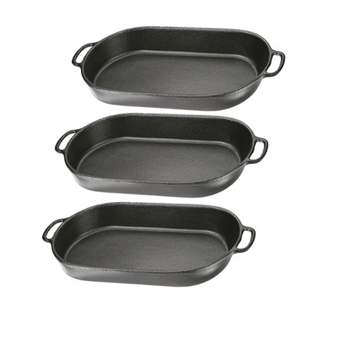Kit 3 Assadeiras Beira Alta Ferro Fundido 46cm,24cm e 7cm