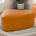Ver imagem 2 de Kit 2 Puffs Decorativo Orgânico para Sala de Estar Living Trizza W01 Couríssimo Whisky - Lyam Decor