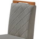Ver imagem 3 de Kit 4 Cadeira de Jantar Estofada Luna Linho Cinza Base Madeira