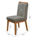 Ver imagem 6 de Kit 4 Cadeira de Jantar Estofada Luna Linho Cinza Base Madeira