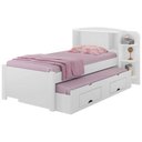 Ver imagem 1 de Cama Solteiro Com Cama Auxiliar Box Com 2 Gavetas 100% MDF Milenio Cor Branco