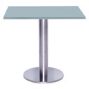 Ver imagem 1 de Mesa Beta Big Inox 75 Cm (alt) Disco Redondo Tampo Mdp Quadrado 80 Cm (larg) X 2,50 Cm (alt) Cinza