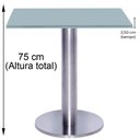 Ver imagem 5 de Mesa Beta Big Inox 75 Cm (alt) Disco Redondo Tampo Mdp Quadrado 80 Cm (larg) X 2,50 Cm (alt) Cinza