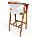 Ver mais imagens de Kit 05 Banquetas Alta para Cozinha Bancada Bar Sala de Jantar Fixa Cecília L02 Facto Branco - Lyam