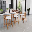 Ver imagem 2 de Kit 05 Banquetas Alta para Cozinha Bancada Bar Sala de Jantar Fixa Cecília L02 Facto Branco - Lyam