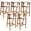 Ver imagem 1 de Kit 05 Banquetas Alta para Cozinha Bancada Bar Sala de Jantar Fixa Cecília L02 Facto Branco - Lyam