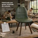 Ver imagem 7 de Cadeira de Jantar Giratória Luiza em Gomos Verde com Base em Aço Cor Café e Encosto Anatômico