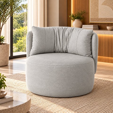 Poltrona Fixa Estofada Design Orgânico Lizzy Espresso Móveis