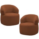 Ver imagem 1 de Kit 2 Poltronas Giratórias Sala de Estar Living Orgânico Carmen F04 Veludo Telha - Lyam Decor